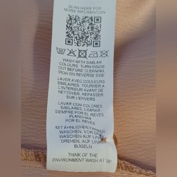 ASOS Women's Pink Pleated Cowl Neck Long Sleeve Top. 8 - Picture 12 of 12